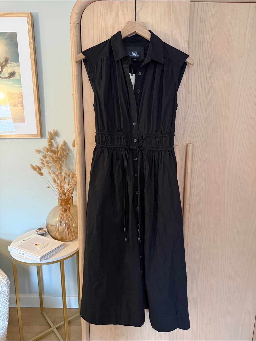 Maeve Sleeveless Shirt Dress with Drawstring Waist XS